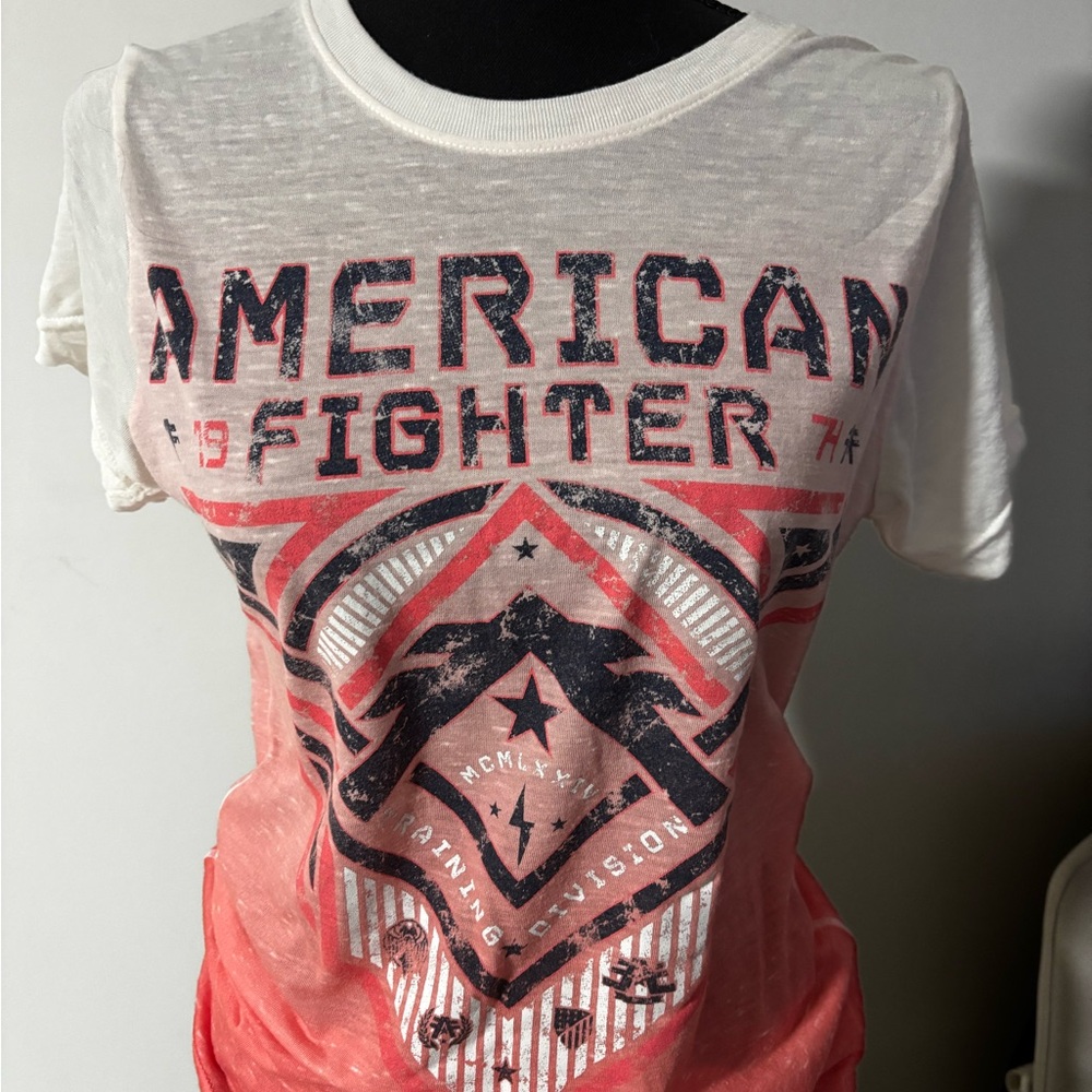 American Fighter Graphic Tee - Red and White